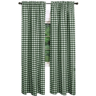 Green Gingham Curtains Wayfair Ca
