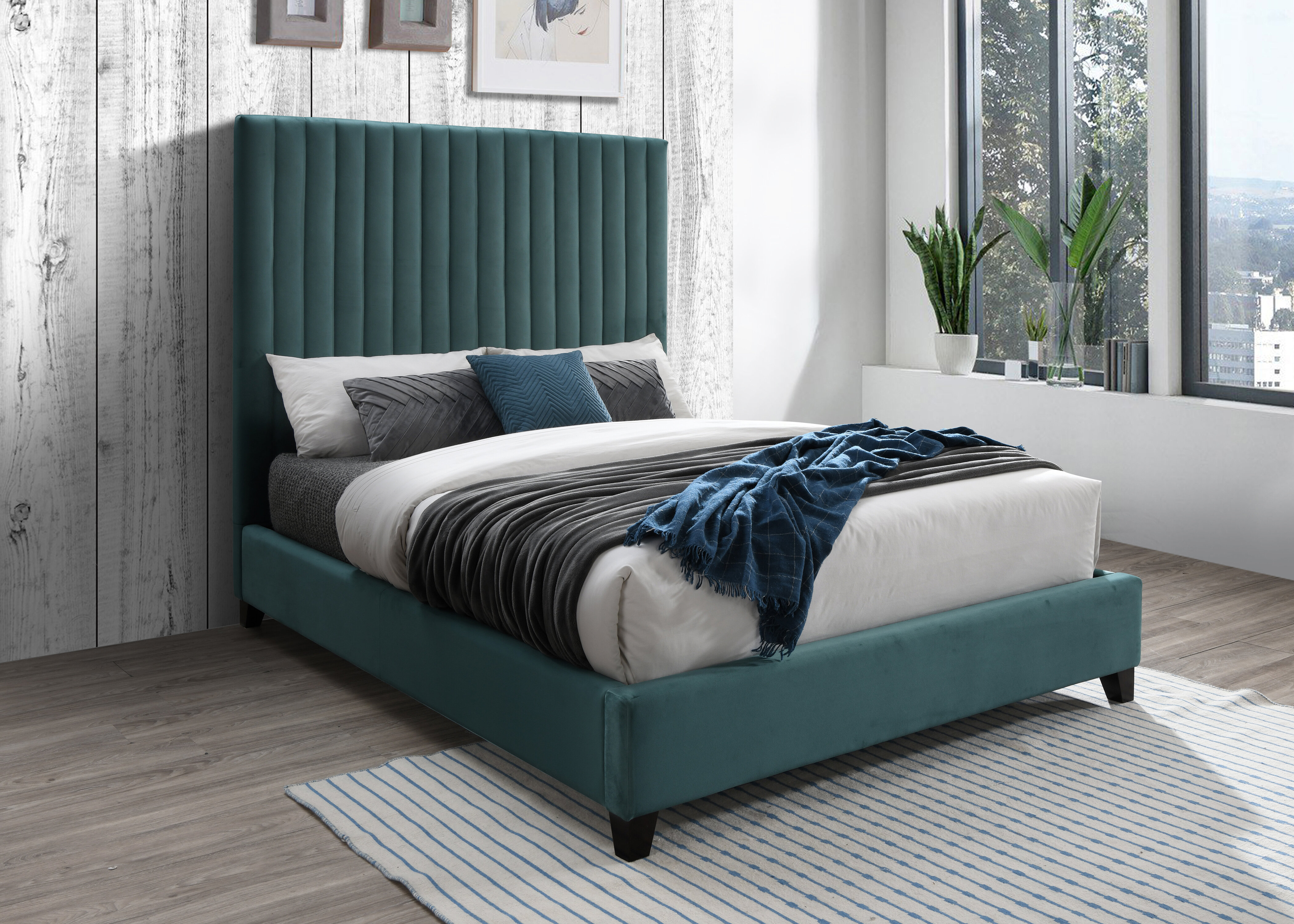 Amaura Upholstered Low Profile Platform Bed