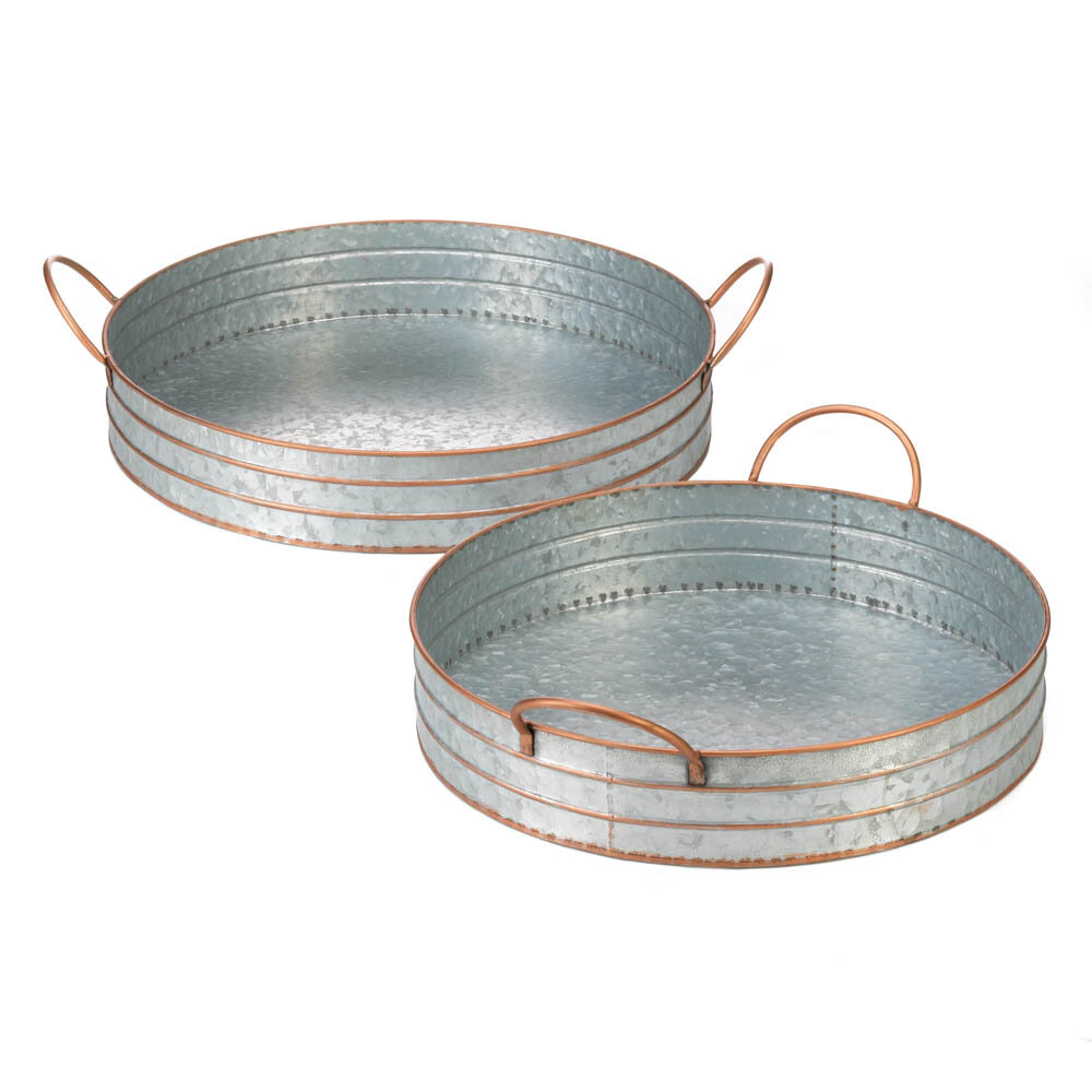 Details about   Gray Round Galvanized Metal Scalloped Wire Serving Stand for Appetizers Dessert 