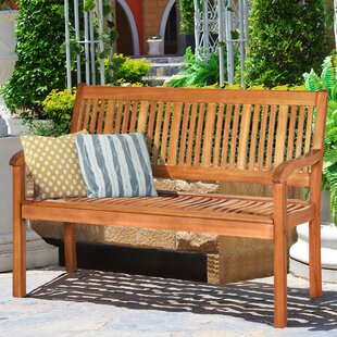 Garden Bench 3 Seater Steel Wooden Garden Seat Patio Seating Outdoor Furniture