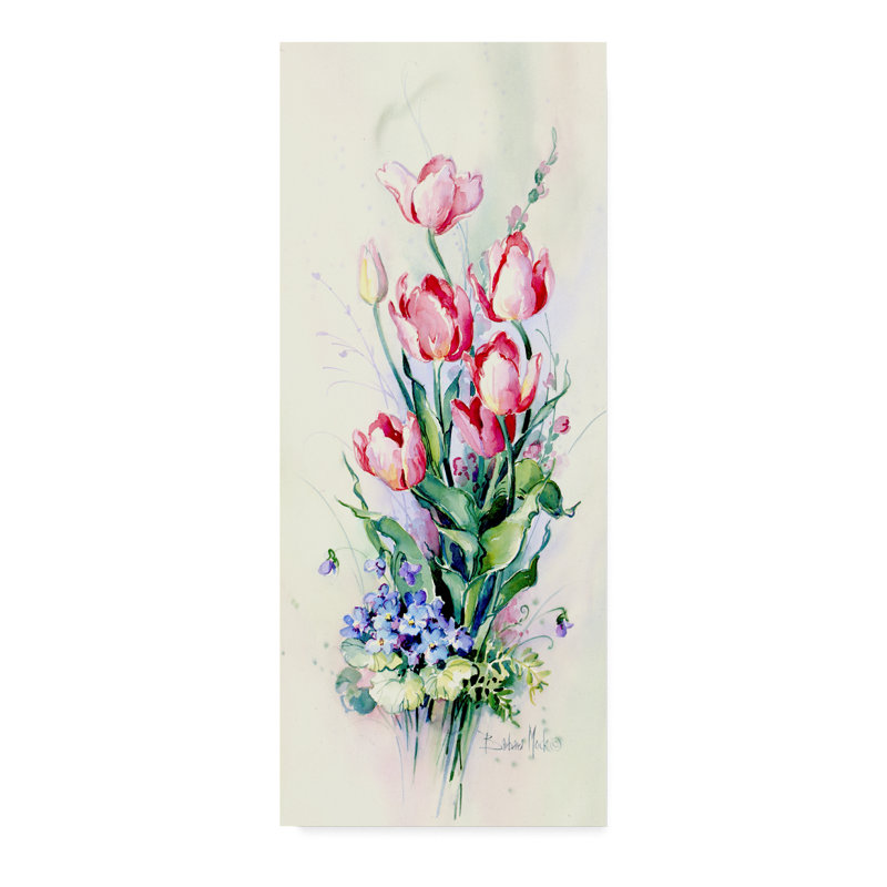 House Of Hampton Pink Tulips Floral Acrylic Painting Print On