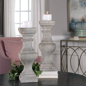 Stone Candlestick (Set of 2)