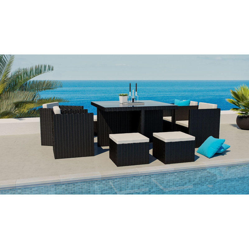 Garten Living 8-Sitzer Gartengarnitur Grizzle mit Polster ...