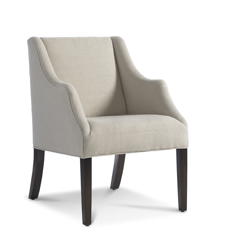 picture Low Back Dining Chairs Leather milton cotton upholstered solid back dining chair in gray