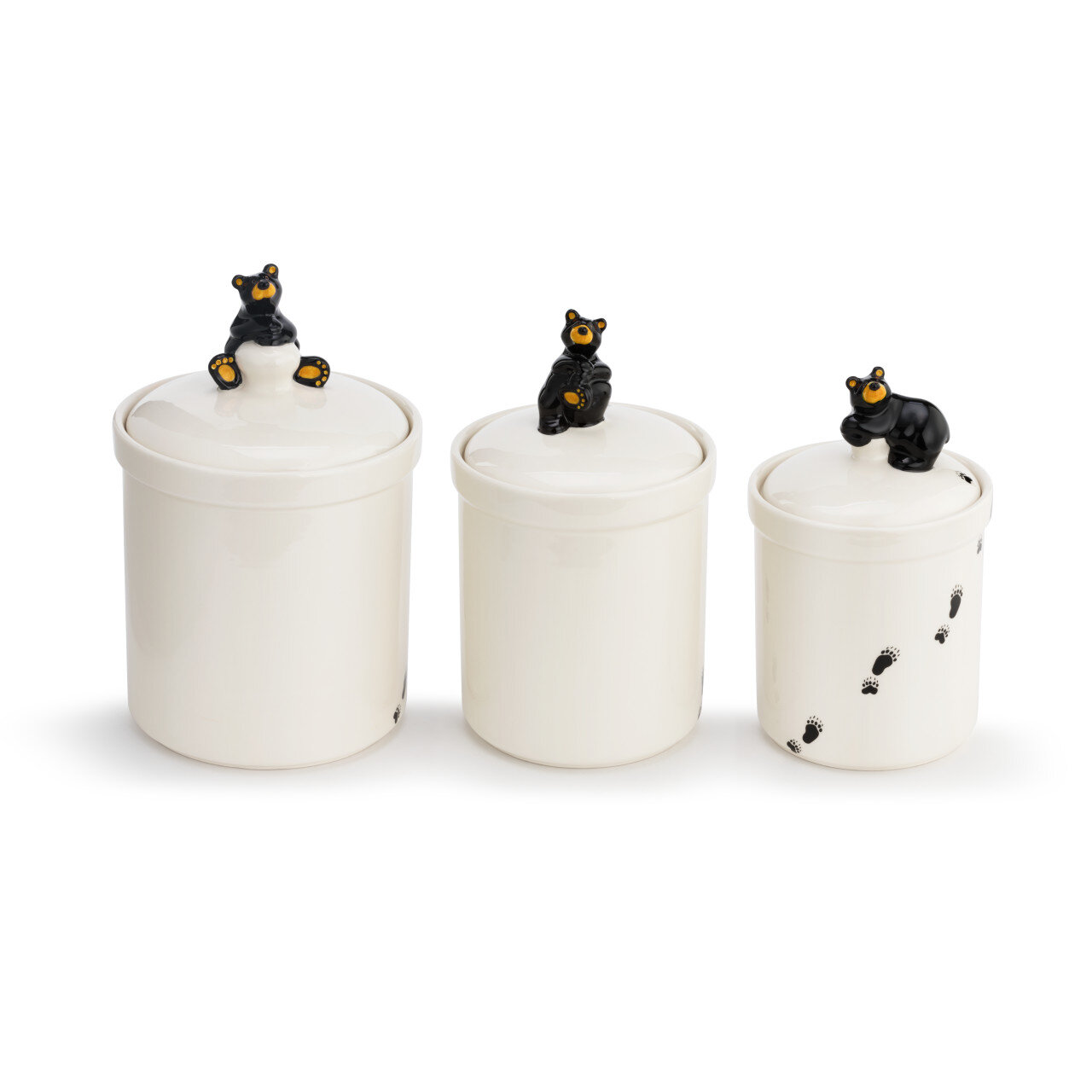 Loon Peak Bear 3 Piece Kitchen Canister Set Wayfair   Bear 3 Piece Kitchen Canister Set 