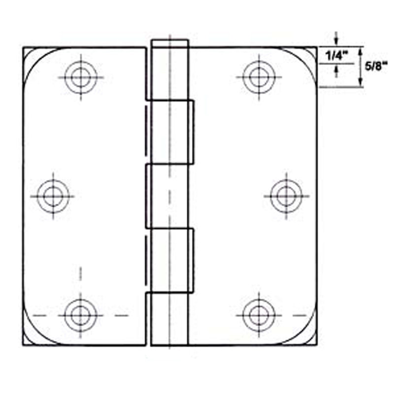 GlideRite 4/" Satin Nickel Door Hinges 5//8/" /& Square Radius Hinge 4000-SQ-58-SN-1