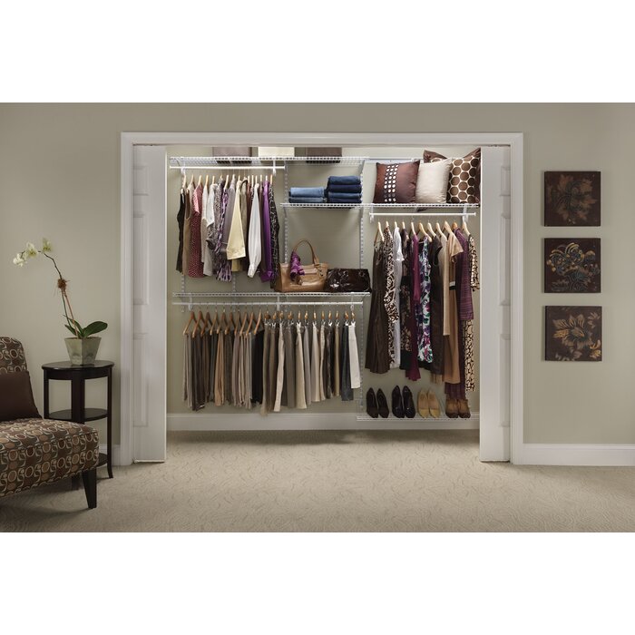 ClosetMaid 4 Shelf Adjustable ShelfTrack Wardrobe Shelving & Clothes ...