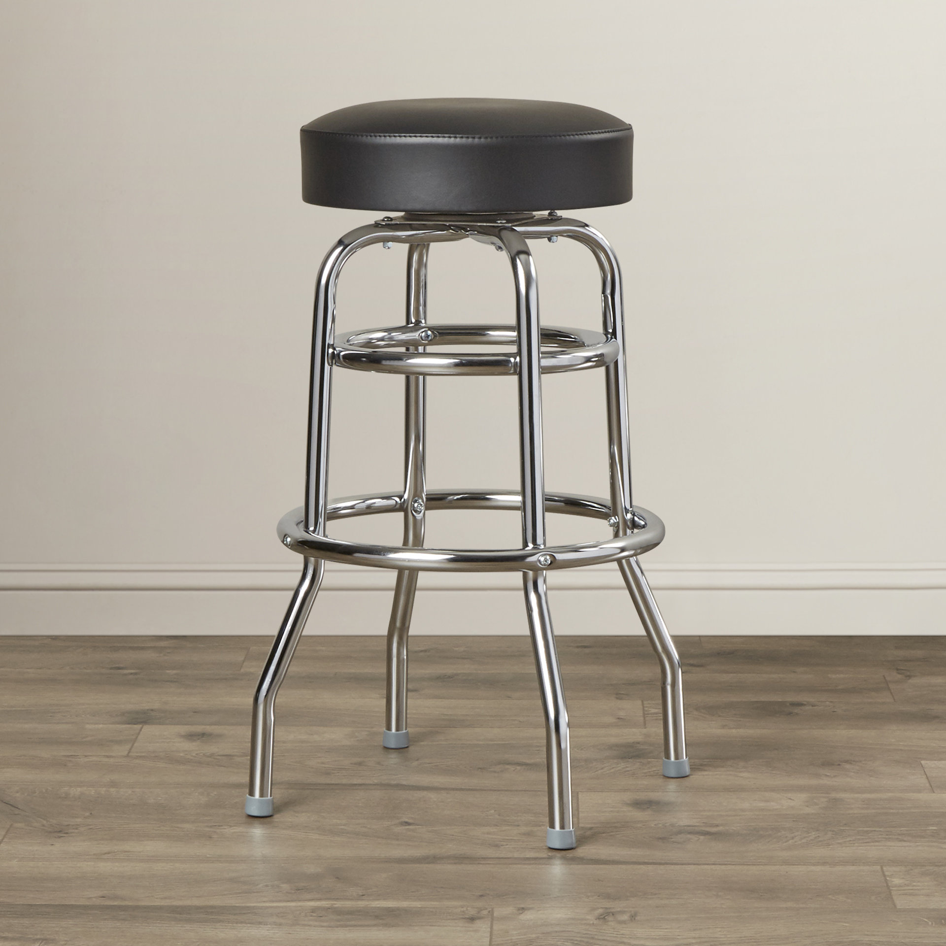 Novelty Bar Stools Set of 2 Classic Chrome American Swivel Bar Height