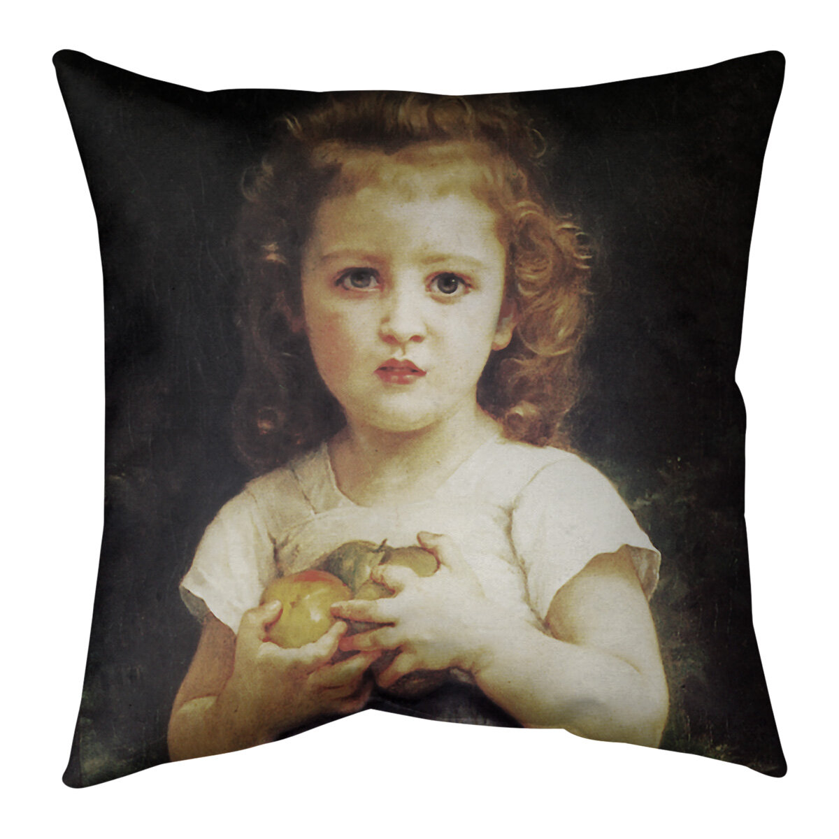 Winston Porter Troxell Little Girl with Apples Square | Wayfair