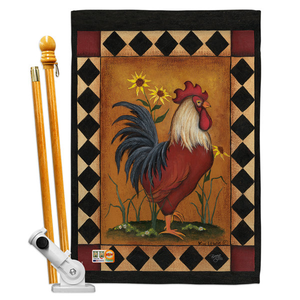 Breeze Decor Rooster 2 Sided Polyester 40 X 28 In Flag Set Wayfair