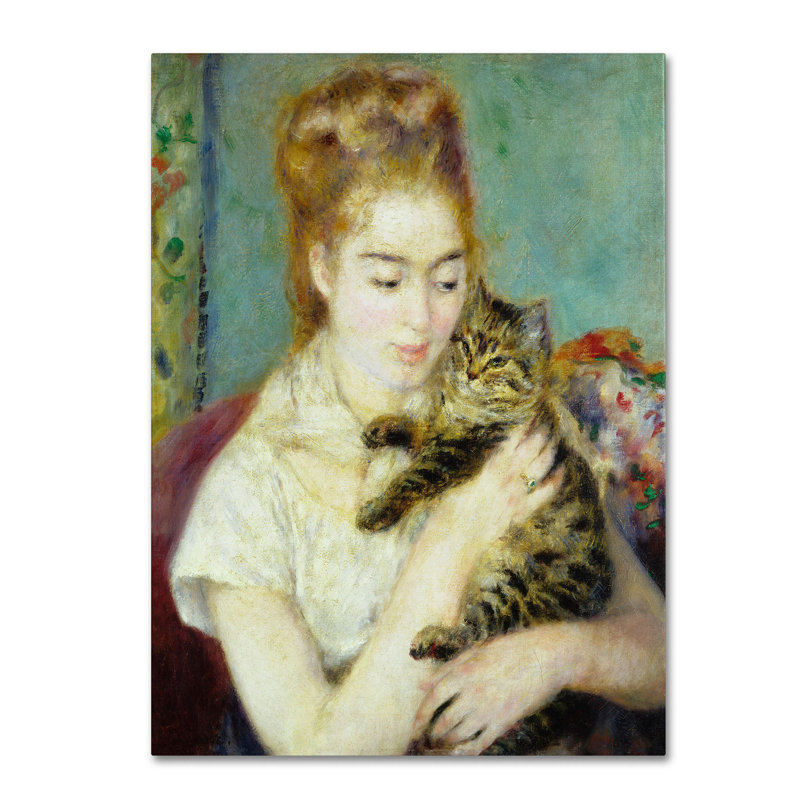 Vault W Artwork Woman With A Cat 1875 By Pierre Auguste Renoir Painting Print On Wrapped Canvas Reviews Wayfair