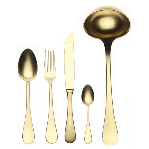 Vintage 49 Piece 18/10 Stainless Steel Cutlery Set Mepra Colour: Gold