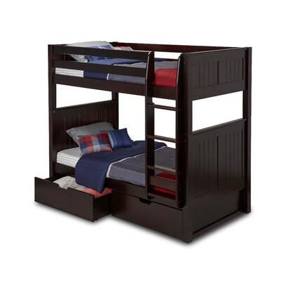 Rabon Twin Over Twin Solid Wood Standard Bunk Bed Harriet Bee Bed Frame Color: Cappuccino