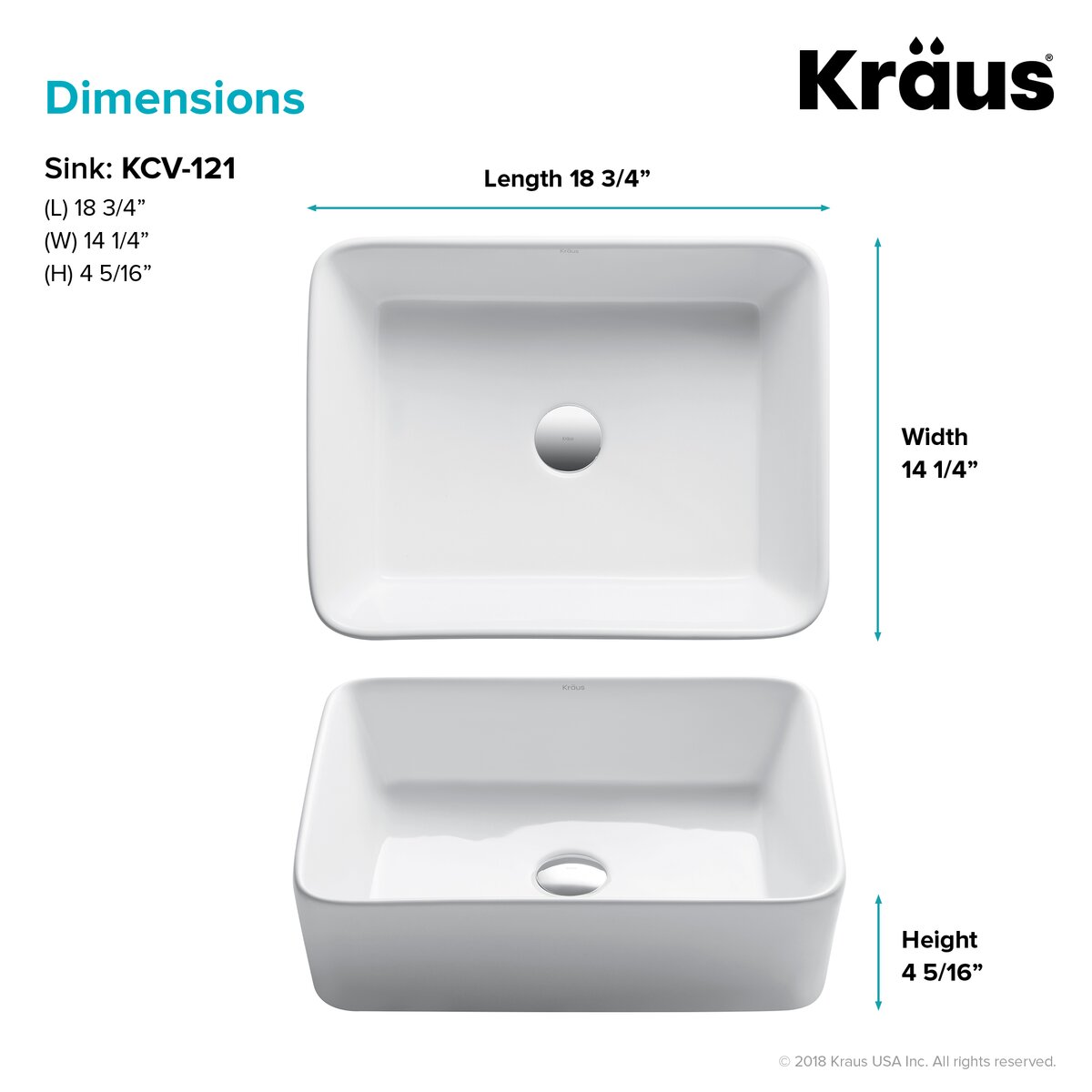 Kraus Thin ceramics Rectangular Vessel Bathroom Sink & Reviews | Wayfair