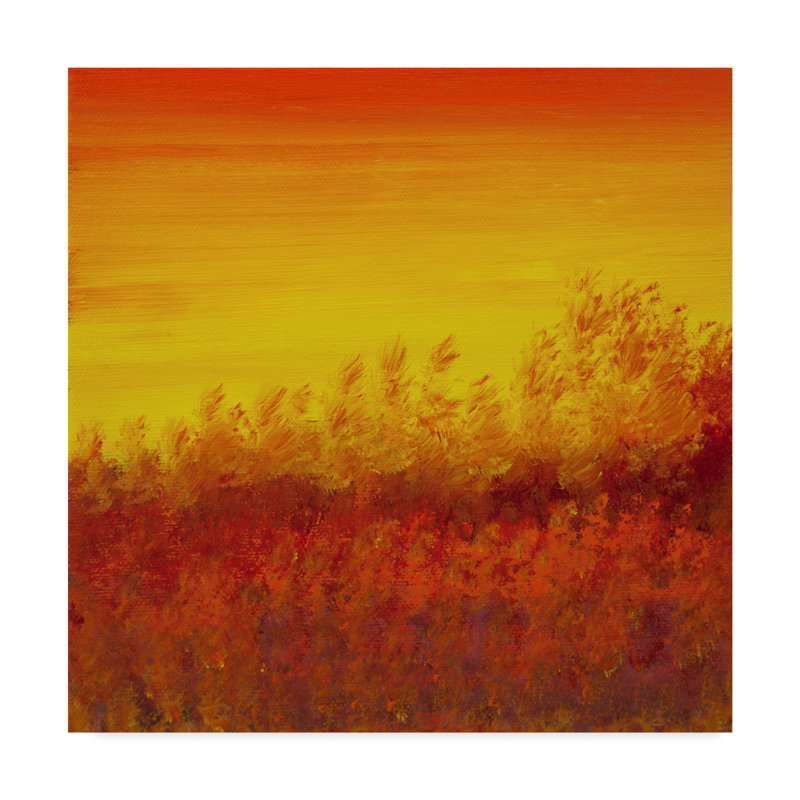 Trademark Art Views Of Nature Orange Red Acrylic Painting Print