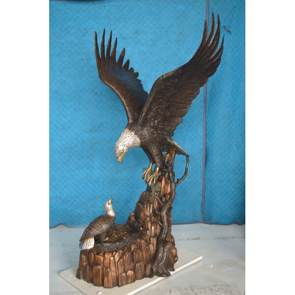 2"L x 2 3/4"W x 4 1/4"H Eagle Carved Wood Look Figurine- Poly Resin- 