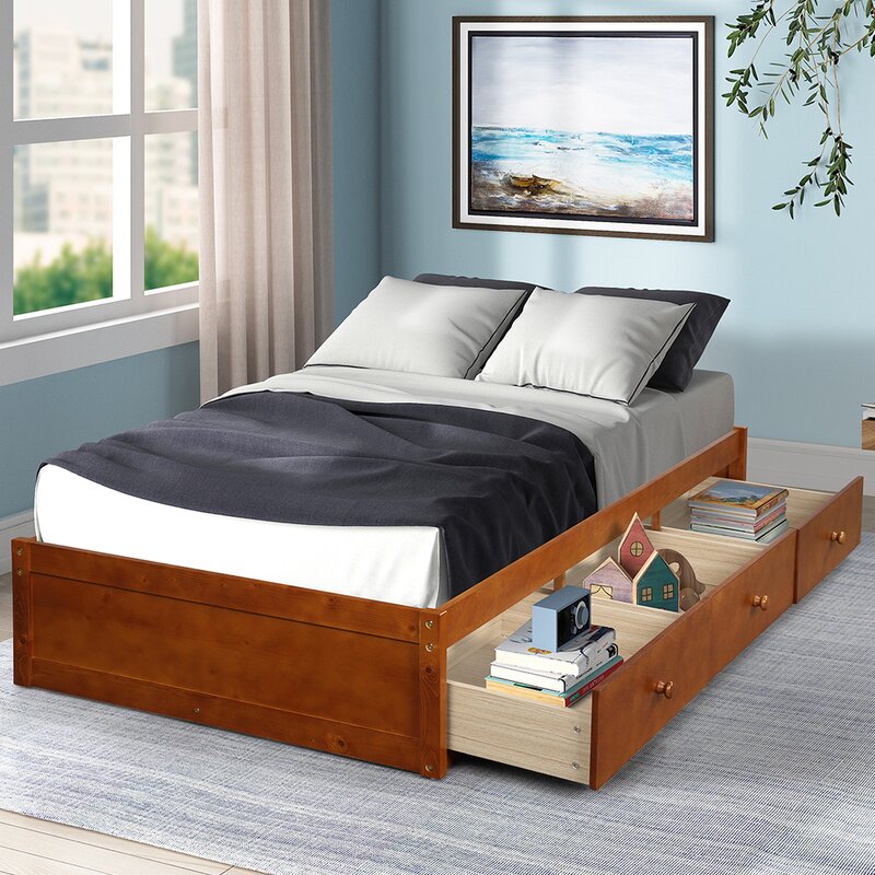 Harriet Bee Deva Twin Platform Bed with Drawers | Wayfair