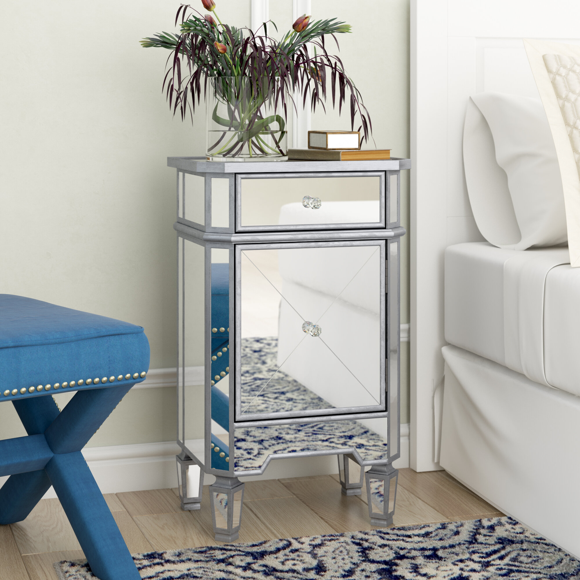 Mirrored Narrow Nightstands You Ll Love In 2020 Wayfair