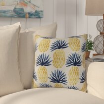 Nautical Theme Brown Spun Polyester Square Pillow Lake House Pineapple 4 sizes Beach House