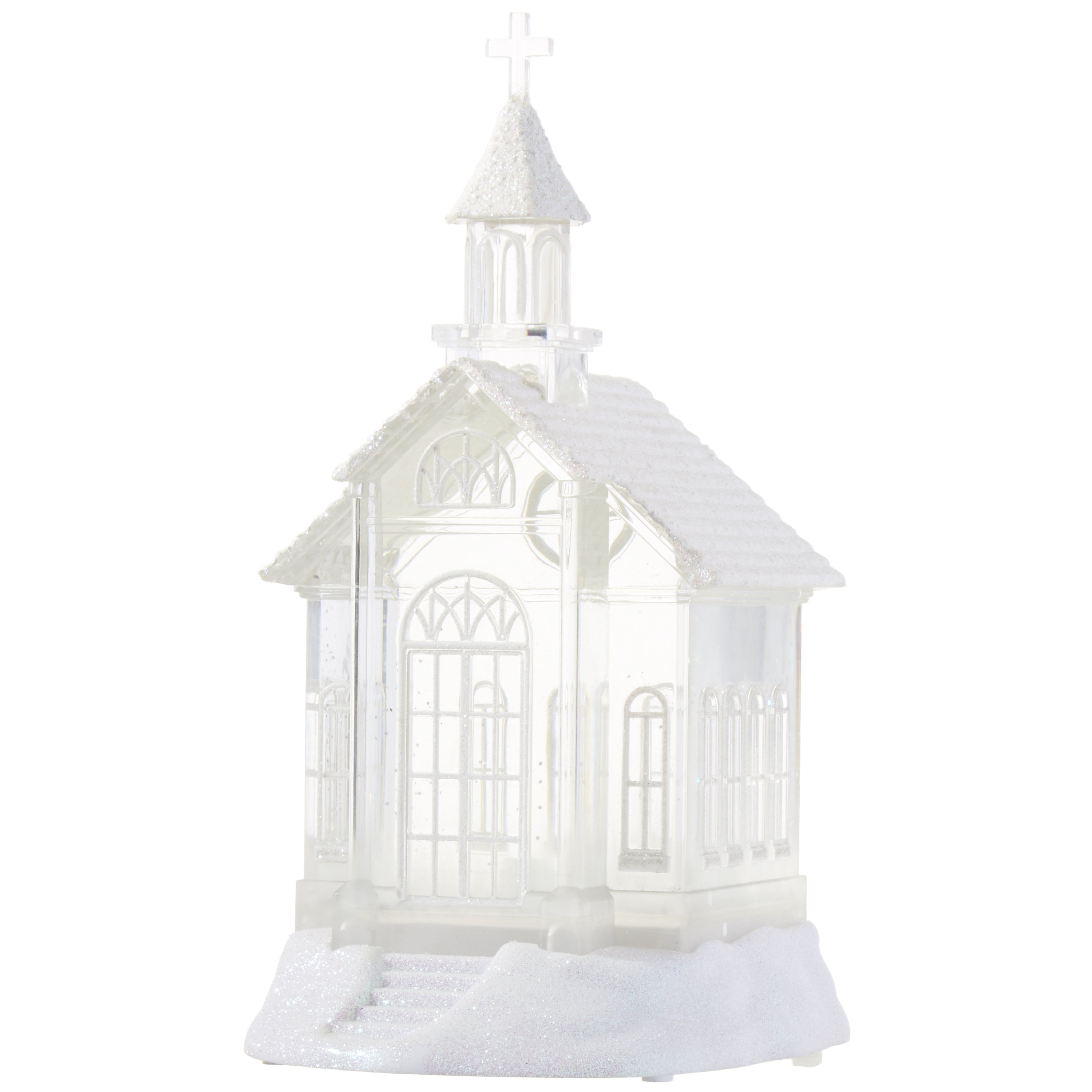 The Holiday Aisle® 10.5" Lighted Swirling Glitter Water Church Wayfair
