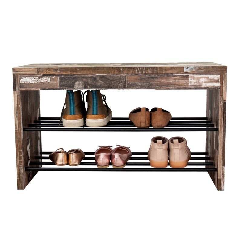 Decorative 6 Pair Shoe Storage Bench 