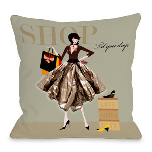 Shop Till You Drop 2 Throw Pillow