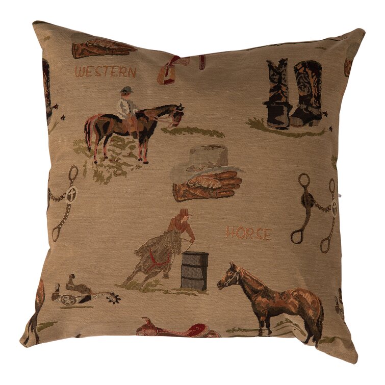 Cowboy Horse Animals Pattern Decorative Throw Pillow Cushion Cover for Sofa Home