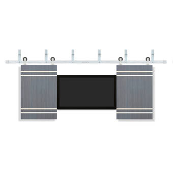 Artisan Hardware Paneled Wood Finish Chevron Barn Door Without