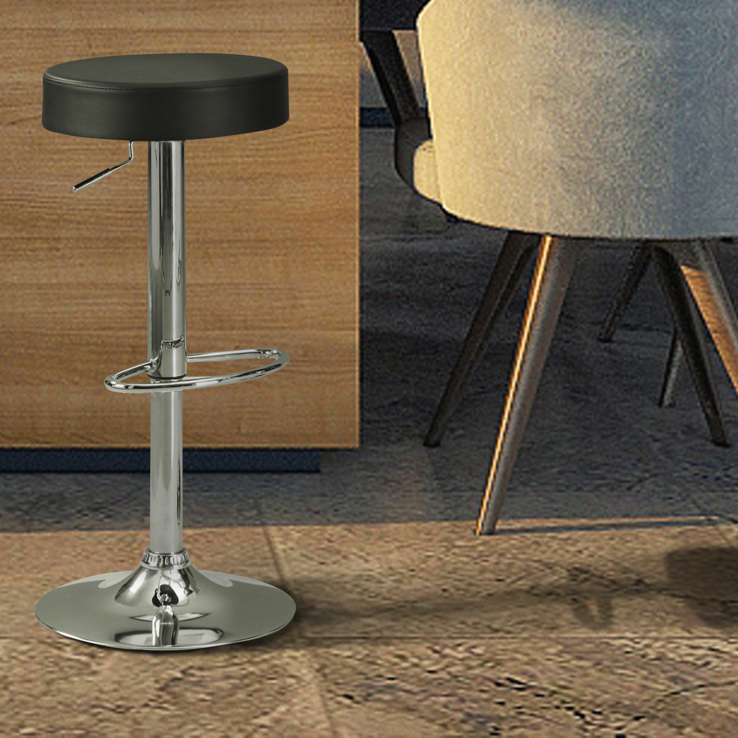 Orren Ellis Hipolito Stylish And Elegant Backless Adjustable Height Swivel Bar Stool Wayfair