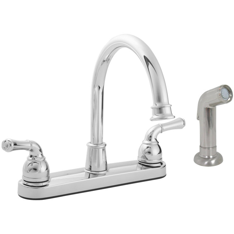 Banner Faucets Two Lever Handle High Arch Kitchen Faucet With Matching Side  Spray