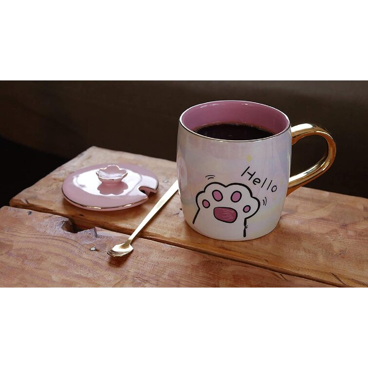 EdelZahl Ceramic Coffee Mug Cute Novelty Mug Cup Unique Design Pattern Ceramics 12 oz Tea Cup Birthday Gift For Women Men Cat