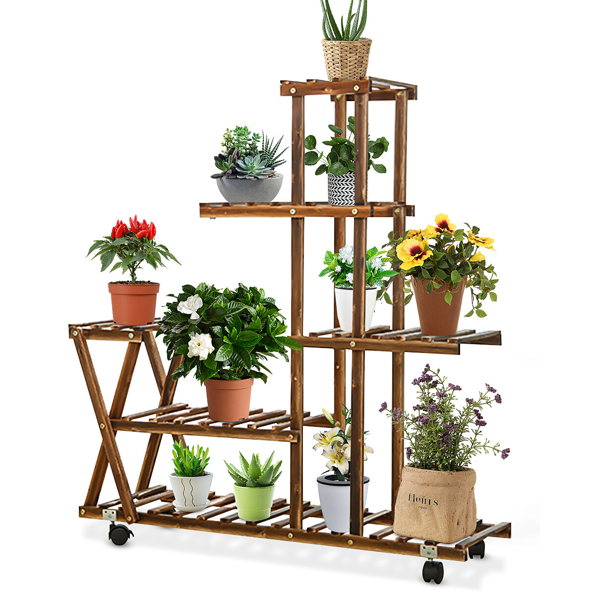 Red Barrel Studio® Barbot Wooden Flower Pot Plant Stand & Reviews | Wayfair