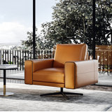 Wells Leather Swivel Armchair Wayfair Ca