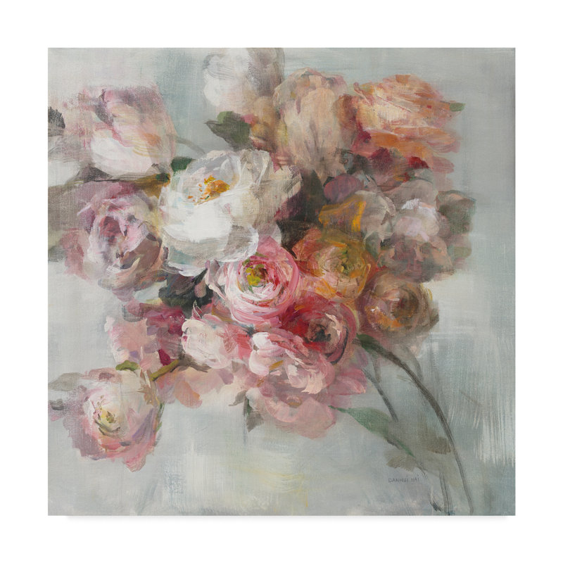 Winston Porter Blush Bouquet Acrylic Painting Print On Wrapped