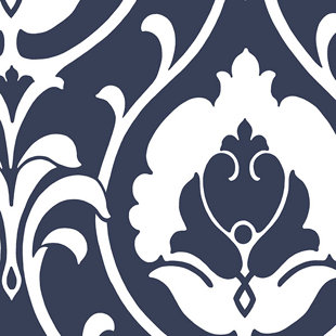 Blue Damask Wallpaper You Ll Love Wayfair Quickview
