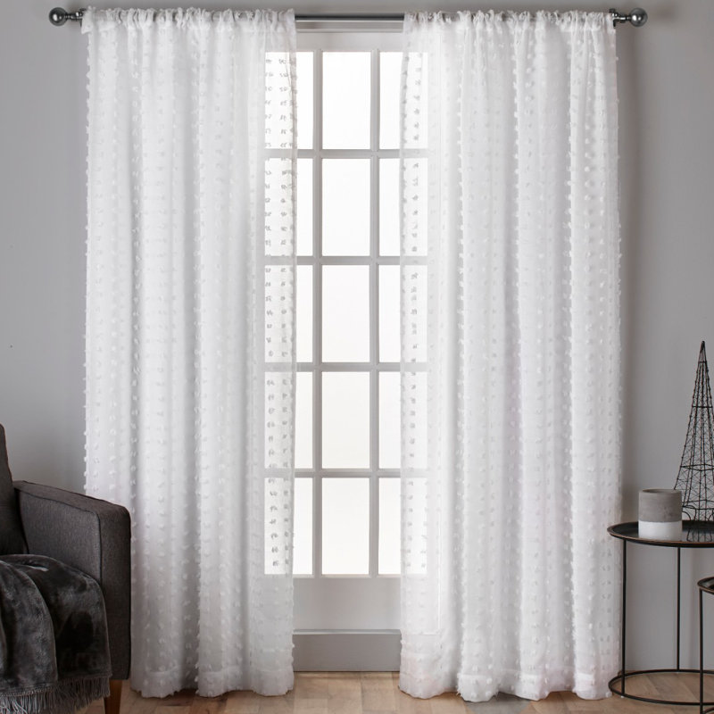 Amalgamated Textiles Spirit Solid Sheer Rod Pocket Curtain Panels