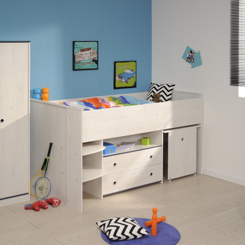 Harriet Bee Raffa Midsleeper Twin Bed With Drawers Wayfair