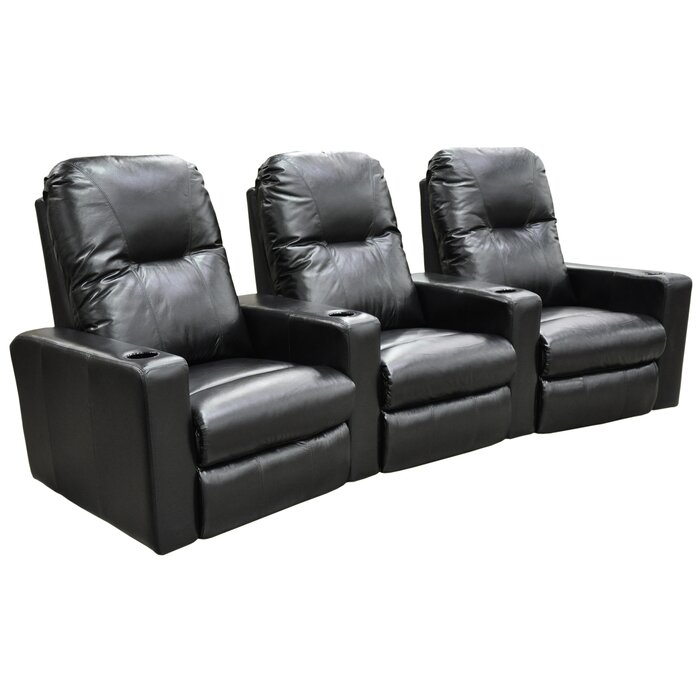 Omnia Leather Portland Home Theater Seating Row Of 3 Wayfair