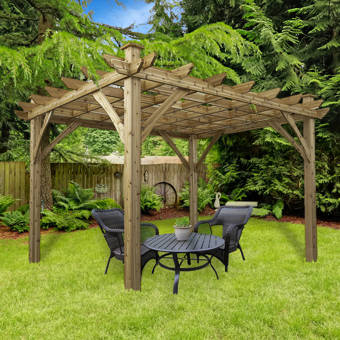 Yardcraft 10 Ft W X 12 Ft D Solid Wood Pergola With Mounting Kit