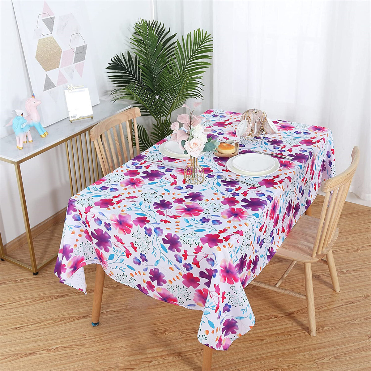 Tablecloth Dining Kitchen Table Cover Cloth Protector Polyester Party Wedding 