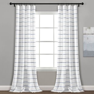 navy blue striped curtains