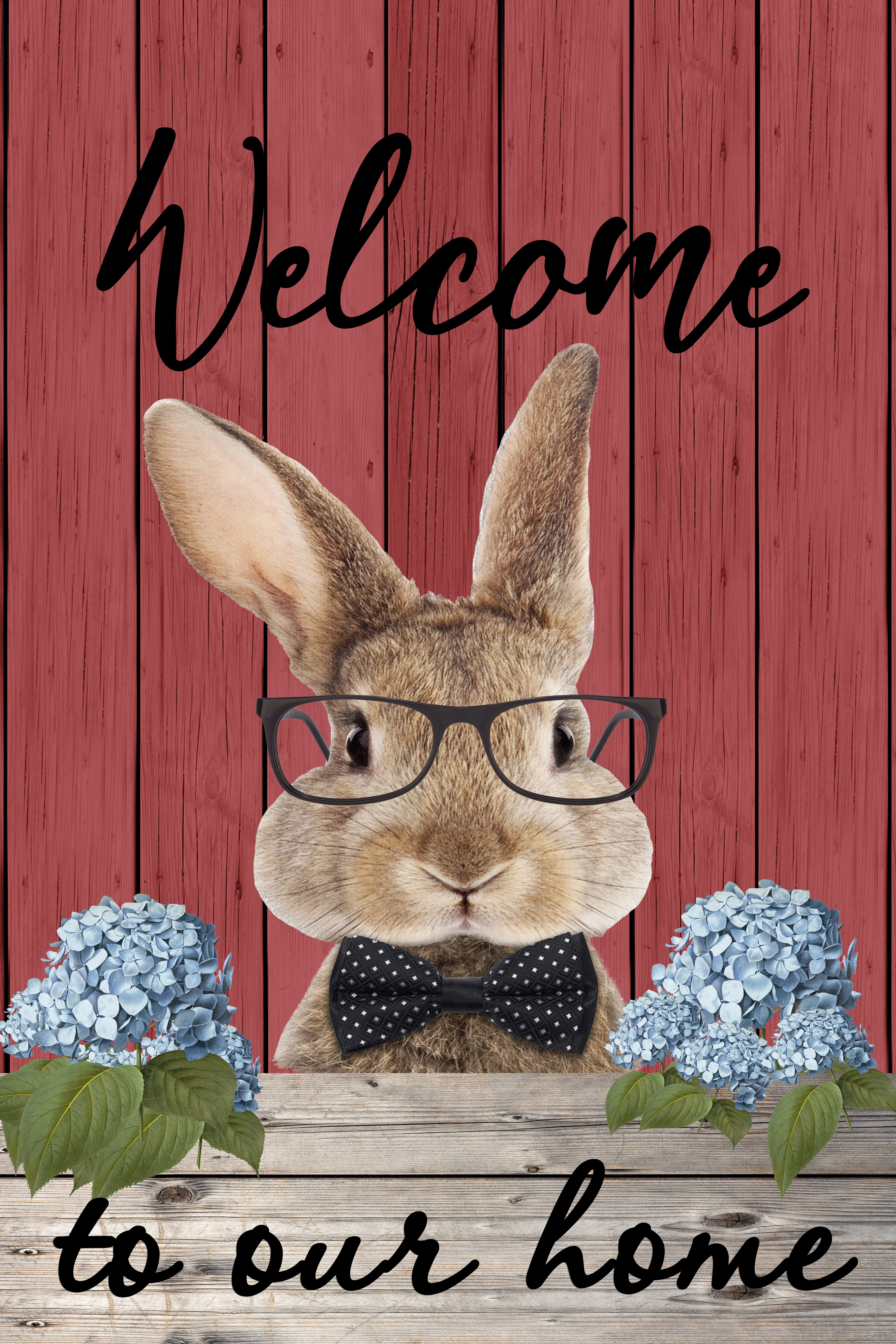 Download Trinx Welcome Bunny With Glasses 2 Sided Polyester 18 X 12 In Garden Flag Wayfair