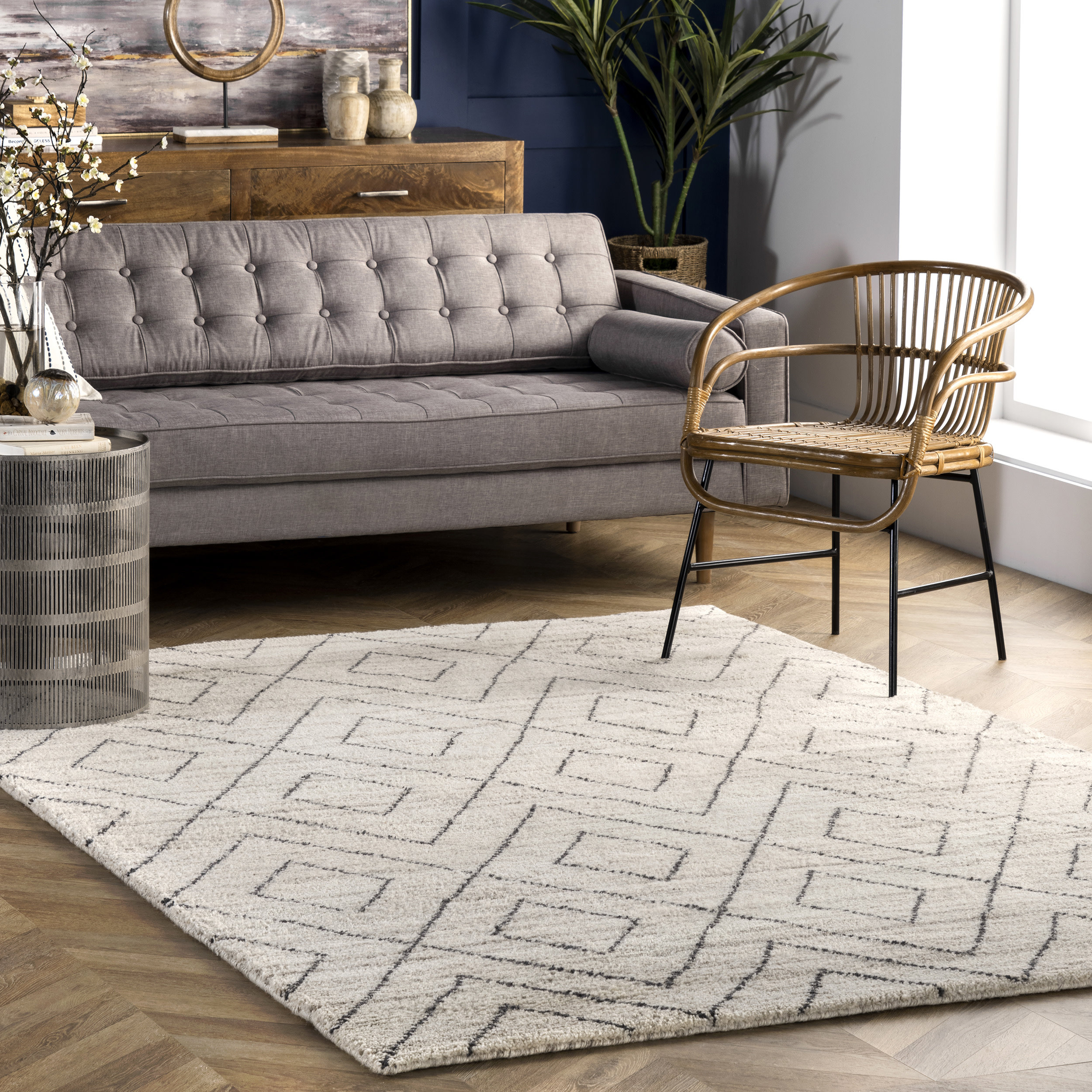 Corrigan Studio Orme Hand Knotted Wool Beige Area Rug Wayfair