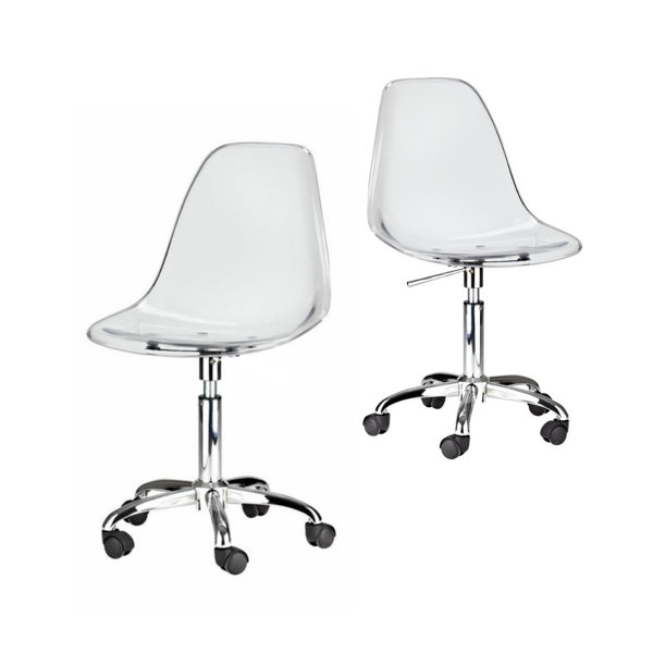 Clear Acrylic Desk Chair Wayfair Ca ··· office chair with folding back office chair with wheels *modern design with waterproof mesh fabric upholstered * easy assembling,comfortable seating feeling *a perfect chair,you won't miss it. clear acrylic desk chair
