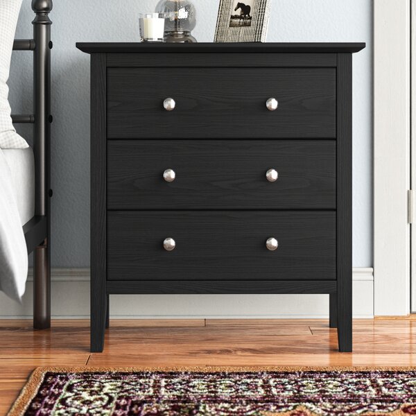 black 3 drawer bachelor's chest