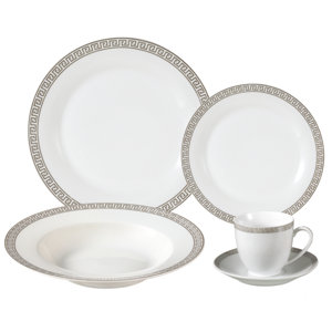 Gaskins Porcelain 24 Piece Dinnerware Set, Service for 4