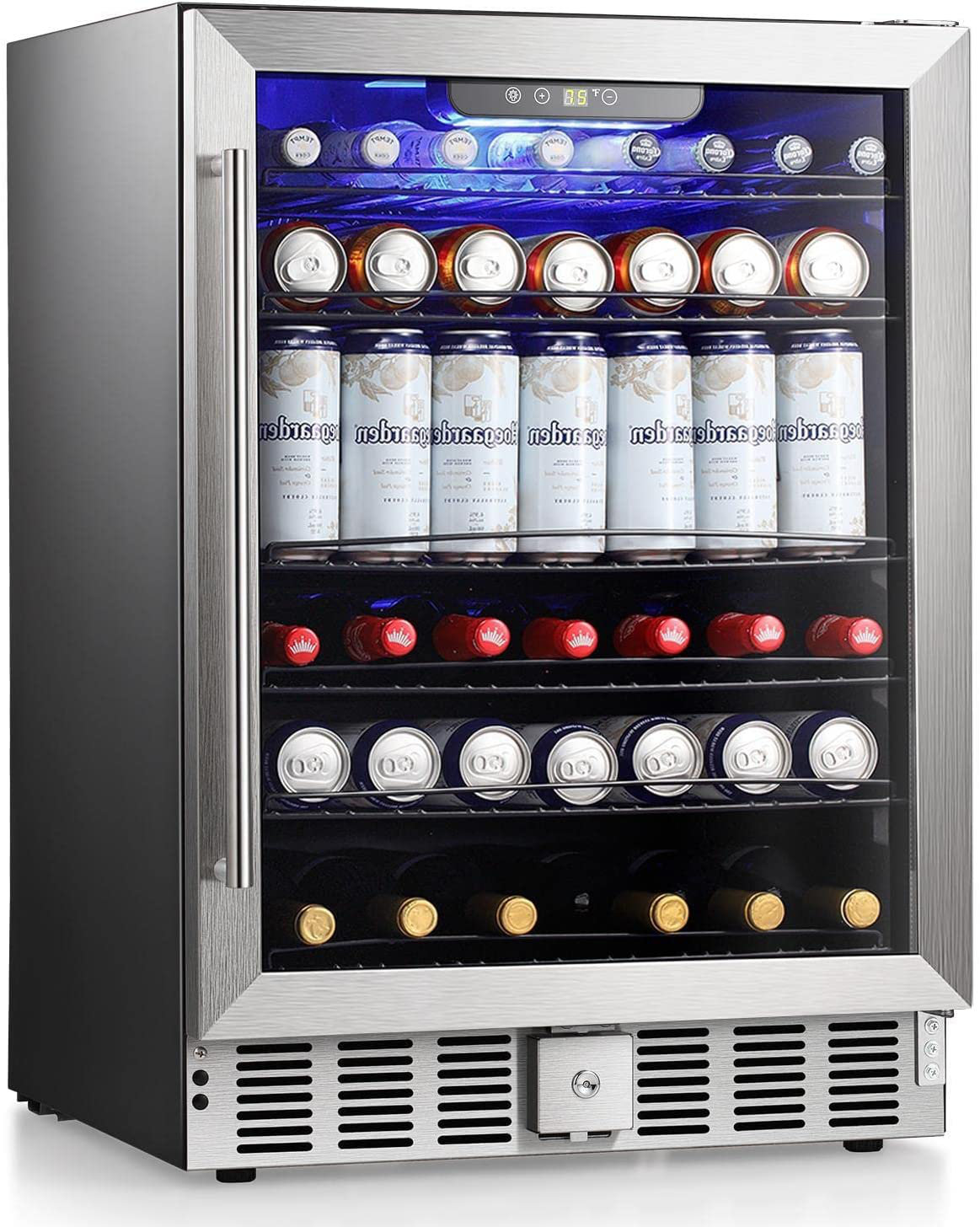 R.W.FLAME 56 Cans (12 Oz.) Freestanding Beverage Cooler with 21 Bottle ...