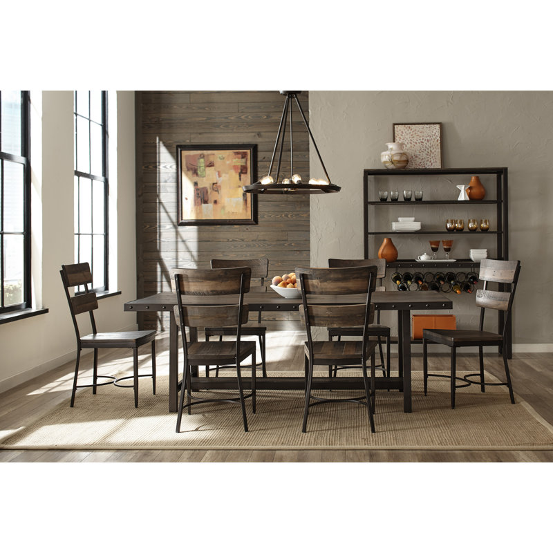 Gracie Oaks Cathie 7 Piece Wood Dining Set Wayfair Cathie 7 Piece Wood Dining Set