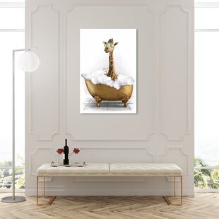 DIYthinker Decorate House Giraffe Pink Cartoon Animal Desktop Display Photo Frame Picture Art Painting 5x7 inch 