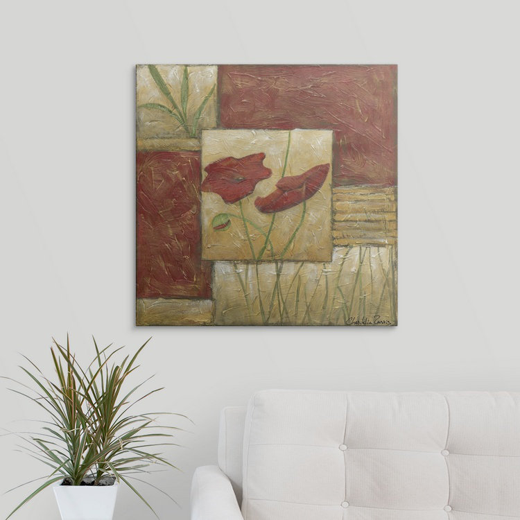 Great Big Canvas Red Lacquer Collage I Chariklia Zarris Painting